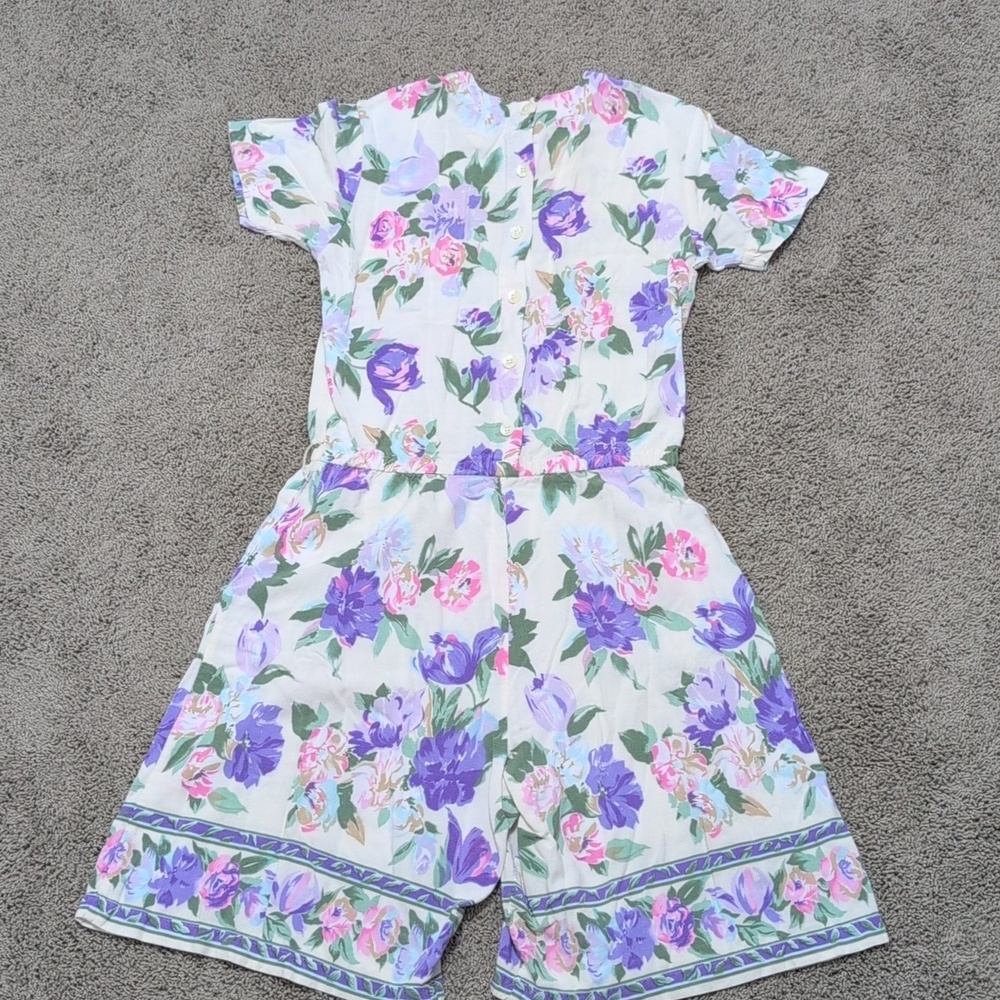 Vintage Ellen Ashley Romper Floral Rayon Women's Small - Picture 11 of 12